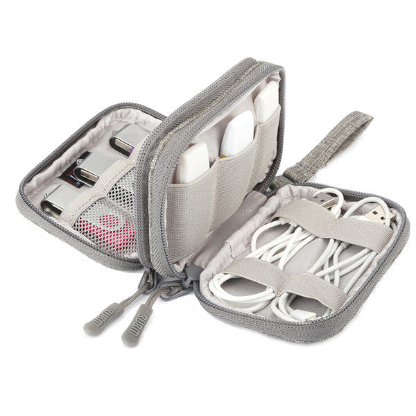 BUBM QYR Single Double Layer Electronics Accessories U Disk Cable Organizer Data Cable Storage Bag
