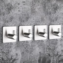 High-end Sticker Adhesive Stainless Steel Hooks Wall Door Clothes Coat Hat Hanger Kitchen Bathroom Rustproof Towel Hook