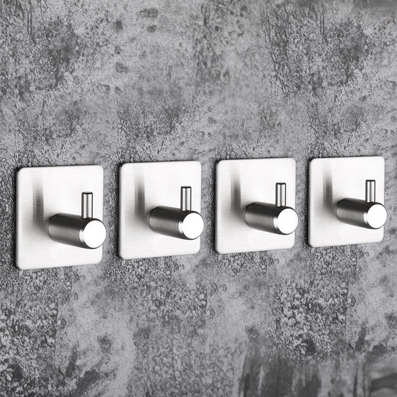 High-end Sticker Adhesive Stainless Steel Hooks Wall Door Clothes Coat Hat Hanger Kitchen Bathroom Rustproof Towel Hook