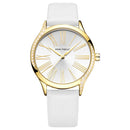 MINI FOCUS 0259L Casual Style Shining Women Wrist Watch Genuine Leather Strap Quartz Watch