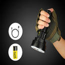 SupFire D10 XML2 1100Lumens Dual Lamp Dual Switch 5Modes USB Rechargeable LED Flashlight 18650/26650 Flashlight with Tail Magnet