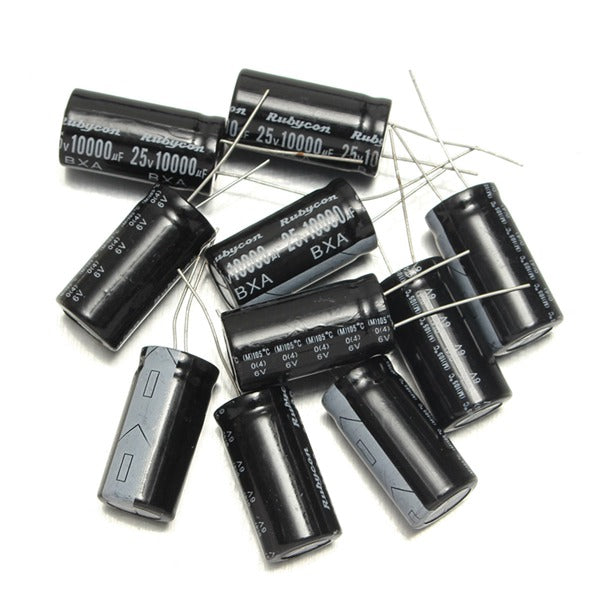 10Pcs Radial Electrolytic Capacitor 25V 10000UF 105C