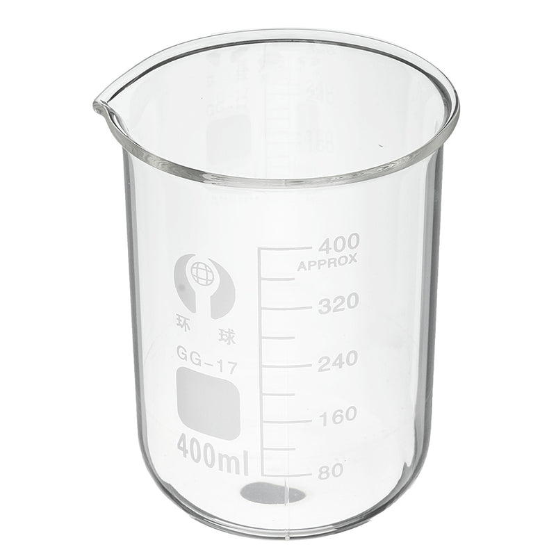 2Pcs 400ml 600ml Beaker Set Graduated Borosilicate Glass Beaker Volumetric Measuring Laboratory Glassware