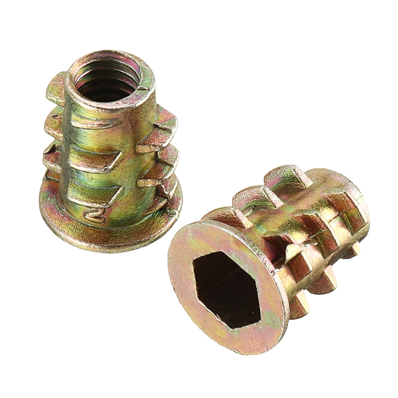 Suleve MXZN10 120Pcs Zinc Alloy Wood Furniture Hex Socket Drive Head Screw-in Threaded Insert Nut