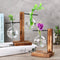 Wood Stand Iron Shelf Flower Vase Flower Pot Holder Crystal Glass Vase Home Decor