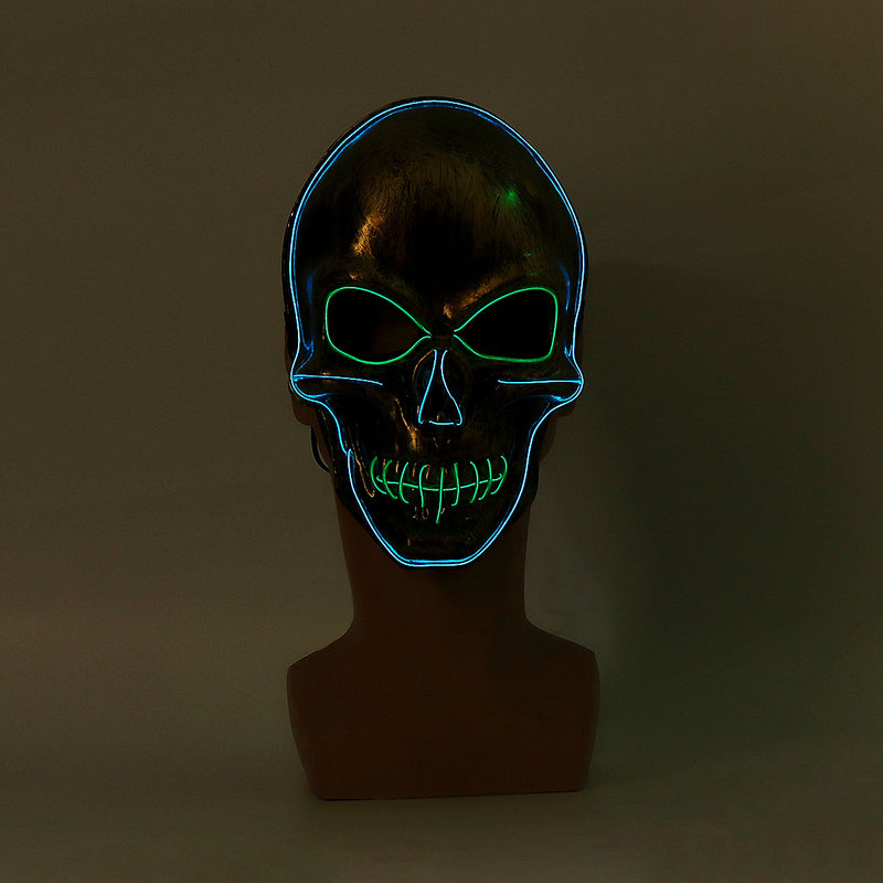 Halloween LED Light Skull Head Face Mask Carnival Night Cosplay Costume Props