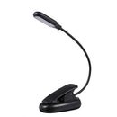 LUSTREON USB Rechargeable Flexible 1W 5 LED Clip Reading Night Light 3 Brightness Modes Table Lamp