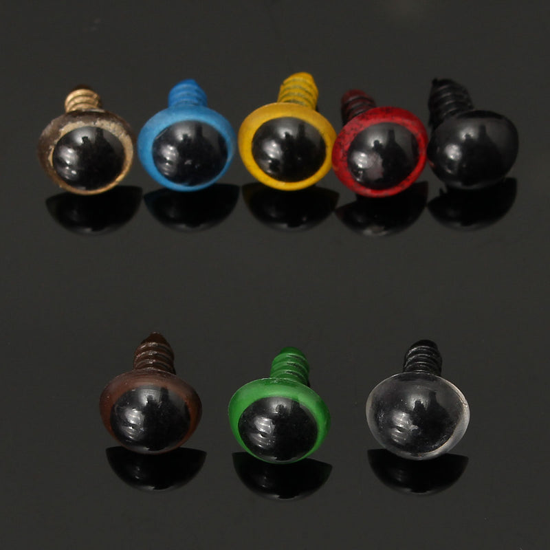 80Pcs 12mm 8Colors Plastic Safety Eyes Washers Kids Teddy Bear Doll Animal Toys Handmade Craft Tool