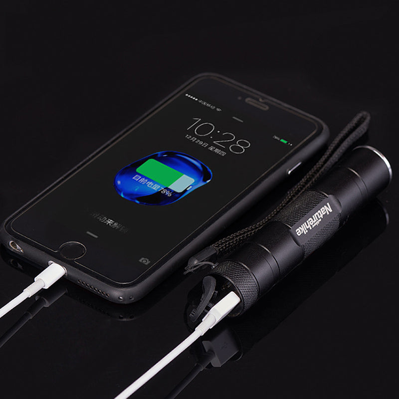 Naturehike S07 3Modes USB Rechargeable Charging EDC LED Flashlight Outdoor Mini Torch Camping Light