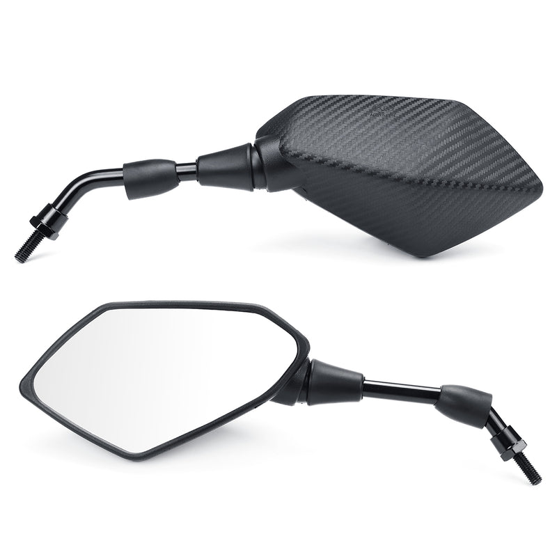 8mm/10mm Motorcycle Mirrors Scooter E-Bike Rearview Mirror Orthodontic Positive With Carbon Fiber Shell