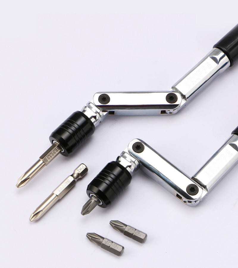 BROPPE Universal Variable Angle Hand Screwdriver Quick Change Screwdriver Set for 6.35mm Screwdriver Bits