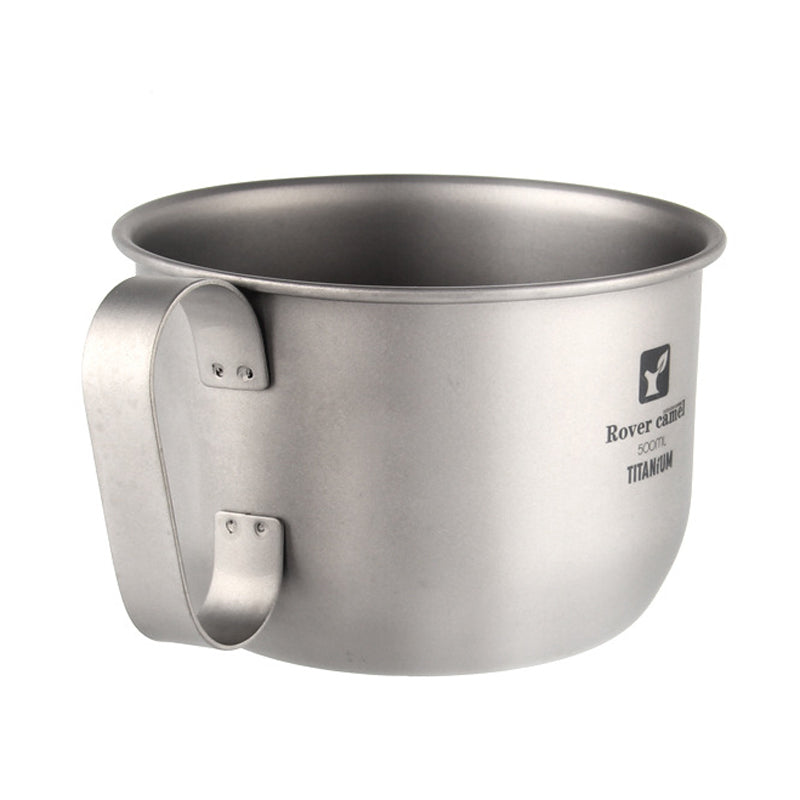 100% Titanium 500ml Outdoor Camping Picnic Water Cup Ultralight Portable Tea Mug Camping Cookware