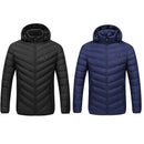Electric USB Intelligent Heated Coats Jackets Hooded Heating Back + Neck Vest Winter Warmer Men Women