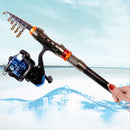 ZANLURE Strong Carbon Fiber Ultralight Telescopic Fishing Rod Outdoor Sea Spinning Fishing Pole-1.8M/2.1M/2.4M/2.7M/3.0M/3.6M