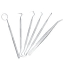 6pcs Stainless Steel Professional Dental Oral Hygiene Tool Deep Cleaning Scaler Teeth Dental Tools