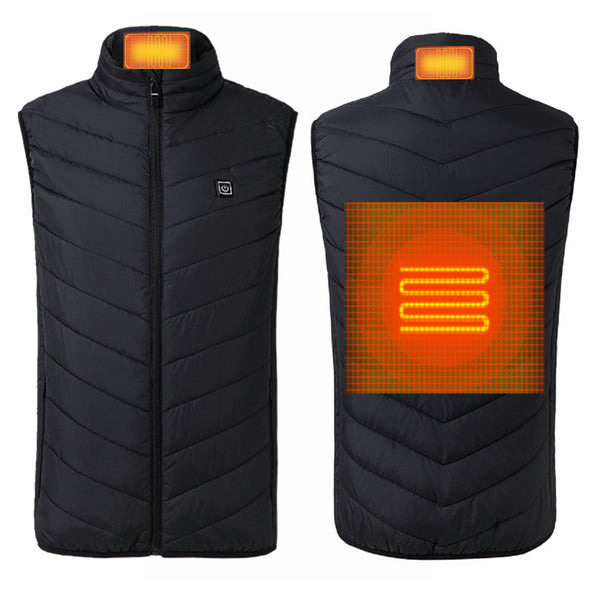 5V USB Electric Vest Heated Jacket Thermal Warm Neck + Back Pad Winter Body Warmer Cloth