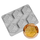 Silicone Mould 6 Hole Honey Bee Design Soap Clay Wax Mold For Handmade DIY Craft