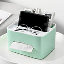 Multifunctional Tissue Box Desktop Plastic Pencil Pen Holder Remote Control Storage Box Sundries Organizer Office Home Supplies