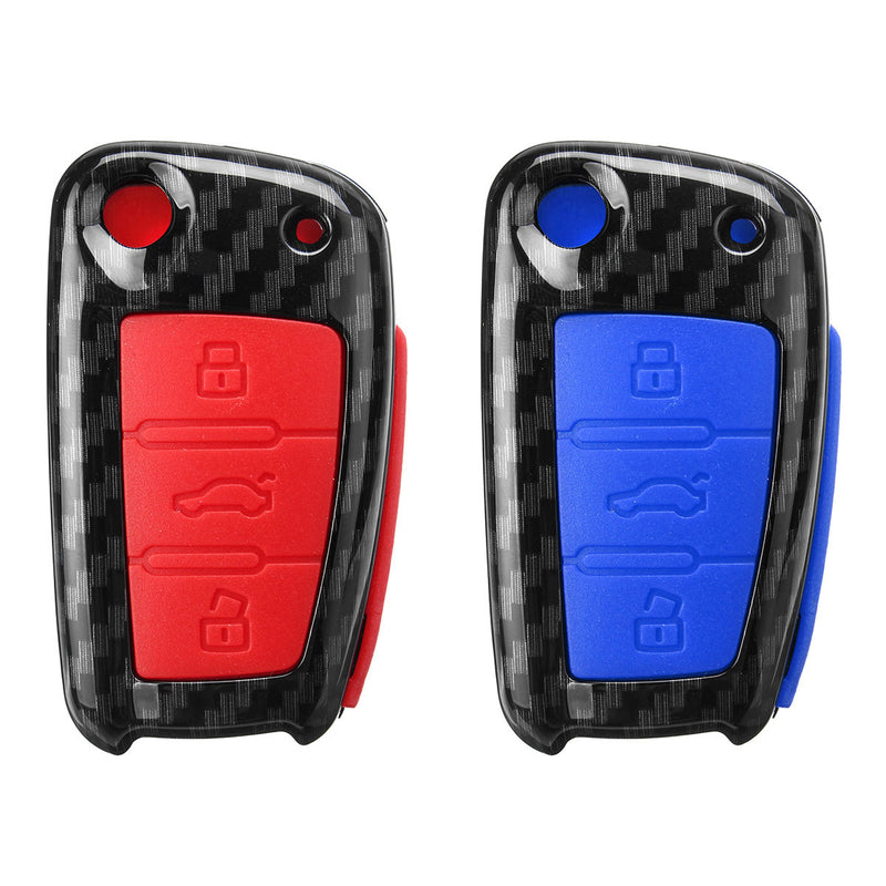 Plastic+Silicone Car Key Case Protector Cover Remote Control Fob for Audi Q3 A1 S3 Q7 A5 TT TTS