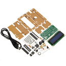 LCD 1602 DC 5V DIY Electronic Clock Kit Temperature Alarm Function With Acrylic Shell
