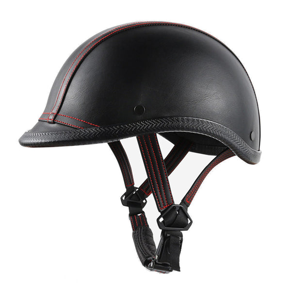 BYB Universal Unisex Motorcycle Scooter Retro Vintage Leather Open Face Helmet