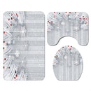 4PCS Non-Slip Rug Toilet Lid Cover Bathroom Set Bath Mat Shower Curtain Mug Set
