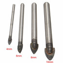 4pcs 4/6/8/10mm Spear Head Drill Bits Tungsten Carbide Tile Glass Drill Bit