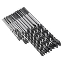 Drillpro 10pcs 1/8 1/4 5/16 3/8 1/2 Masonry Drill Bits Twist Drill Set for Tile Brick Cement Concrete