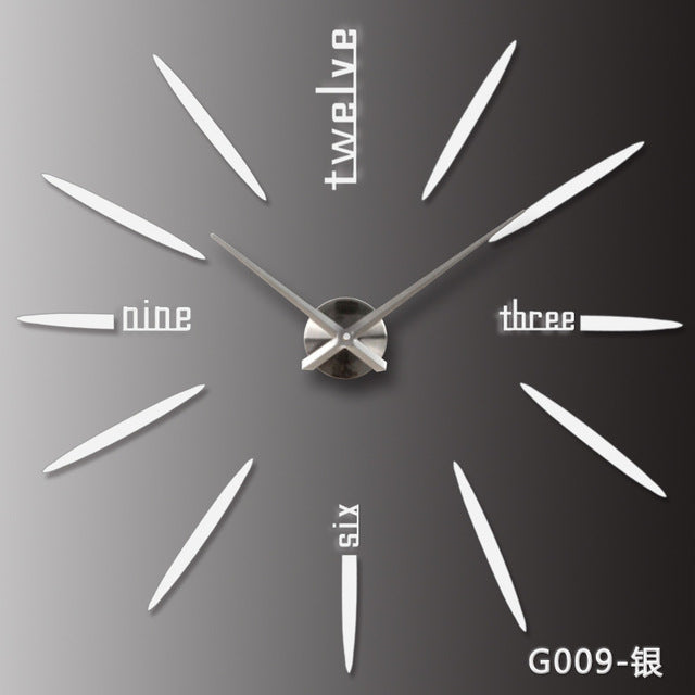 Creative Personality Simple Fashion Wall Clock 3d Acrylic Mirror Wall Stickers Clock Living Room Diy Wall Clock