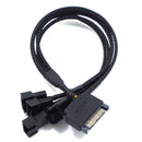 SATA to 3 Pin 4 Pin Fan Power Adapter SATA to 4 Way 24AWG Computer Extension Cable 27cm PVC Wire Cord SATA Power Cable