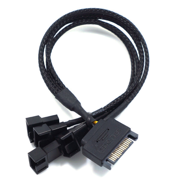 SATA to 3 Pin 4 Pin Fan Power Adapter SATA to 4 Way 24AWG Computer Extension Cable 27cm PVC Wire Cord SATA Power Cable