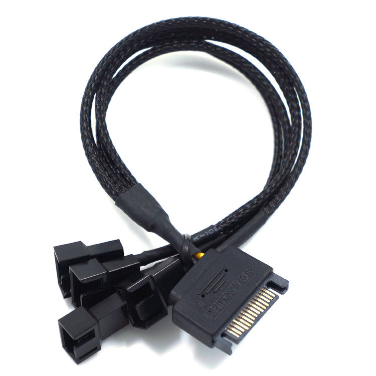 SATA to 3 Pin 4 Pin Fan Power Adapter SATA to 4 Way 24AWG Computer Extension Cable 27cm PVC Wire Cord SATA Power Cable