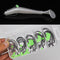 ZANLURE 50pcs/Set Crank Hook With Luminous Soft Non-Slip Block Lure Soft Bait Fishing Hook Set