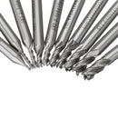 Drillpro 10pcs 1.5-6mm HSS 4 Flute End Mill Cutter 6mm Straight Shank CNC Drill Bit Set