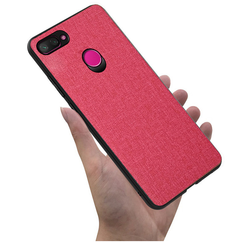 Bakeey Fabric PC+PU Leather Back + Soft TPU Bumper Protective Case for Xiaomi Mi 8 Lite 6.26 inch