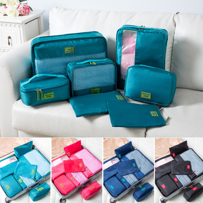 7Pcs Clothes Underwear Socks Packing Cube Storage Bag Travel Luggage Organizer