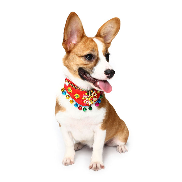 Yani PC1 Pet Ethnic Style Bell Collar Colorful Cute Pet Dog Fashion Collar Cotton Dog Grooming