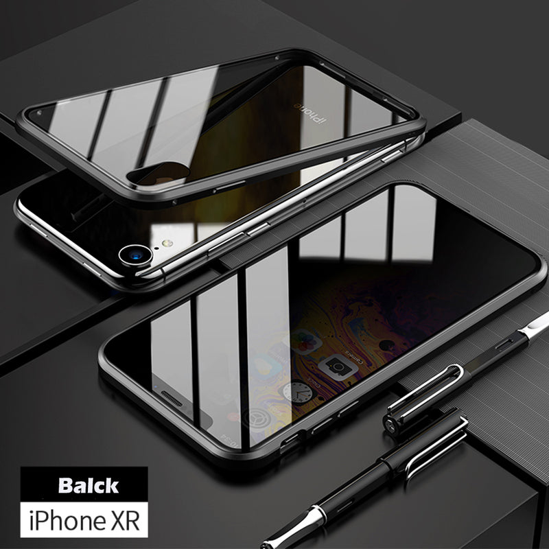 Bakeey Anti-peeping Magnetic Adsorption Metal Double-sided Tempered Glass Protective Case For iPhone X/XS/XR/XS Max/7/8/7 Plus/8 Plus