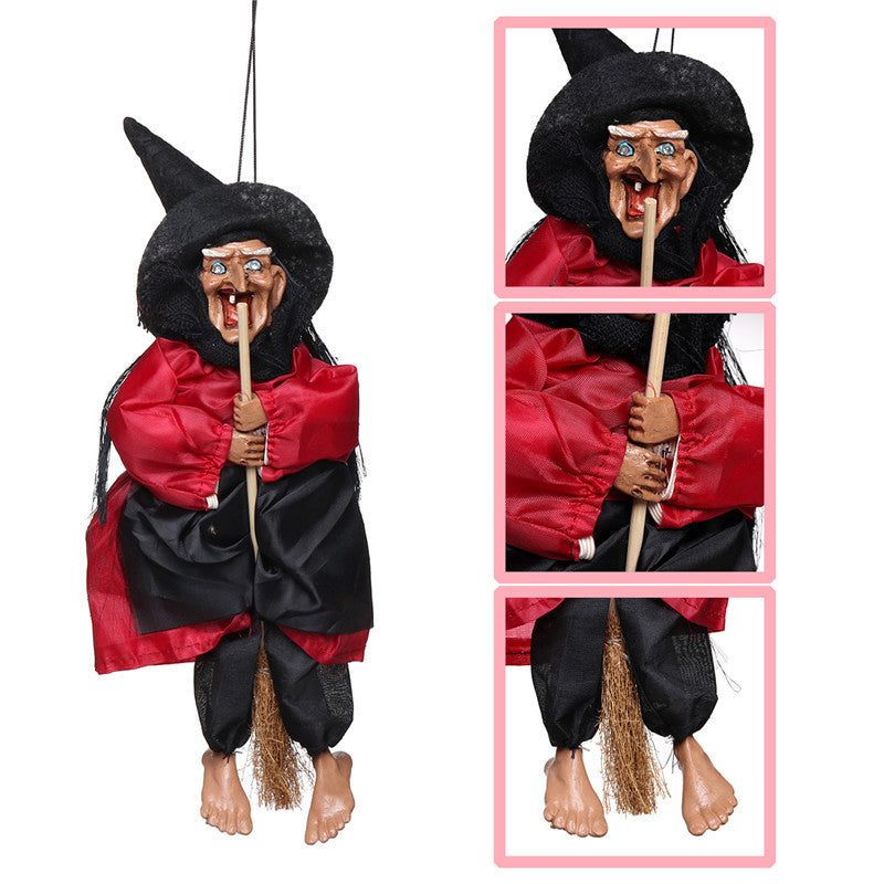 Halloween Decorations Witch Props Bright Eyes Laughing Sound Control Party Supplies