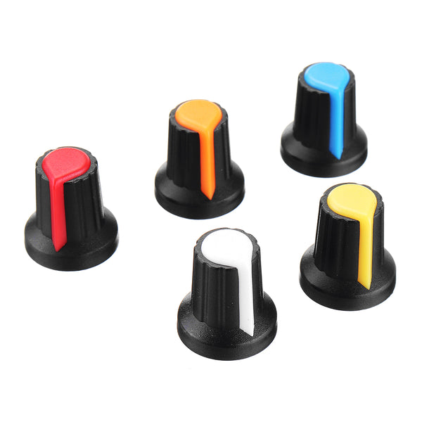 30pcs WH148 Potentiometer Knob 15X17mm 6mm Shaft Hole AG2 Yellow Orange Blue White Red Power Amplifier Knob 5 Color