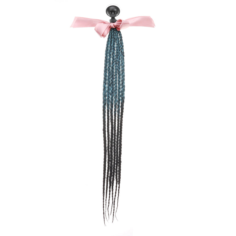 60cm 24 inch Motorcycle Bike Helmet Sucker Removable Hair Braid Pigtail Ponytail Gradient Ramp