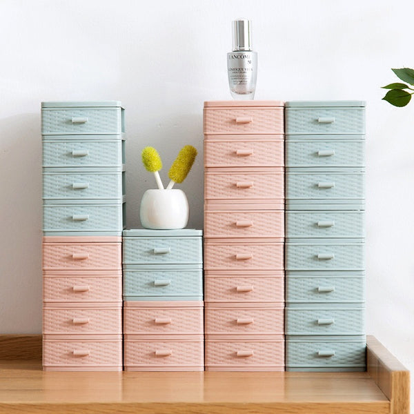 Mini Desktop Storage Box Multi-layer 2/3/4 Layers Cosmetic Container Organizer Stationery Storage Drawers for Home Office