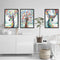 Three-dimensional Triptych Watercolor Elk Wall Sticker Home Decor Mural Art Removable Wall Decals