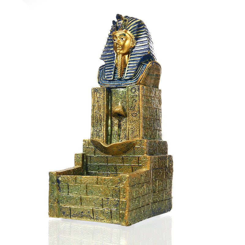 Seraphic Egyptian Pharaoh King Golden Backflow Incense Burner Holder