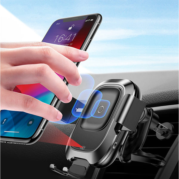 Baseus Intelligent Infrared Sensor Auto Lock 10W Qi Wireless Car Charger Holder For iPhone XS MAX S9