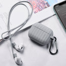 HOCO 3 in 1 Pure Armor Soft Liquid Silicone Shockproof Dust-Proof Earphone Storage Case with Anti-lost Rope and Hook for Apple Airpods 3 Airpods Pro