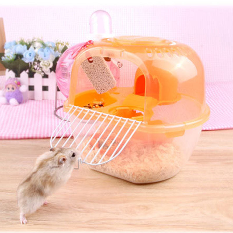 Pet Carring Cage Portable Apple-shaped Hamster Cage Double Deluxe Plastic Outdoor Plastic Hamster Cage Pet Bed