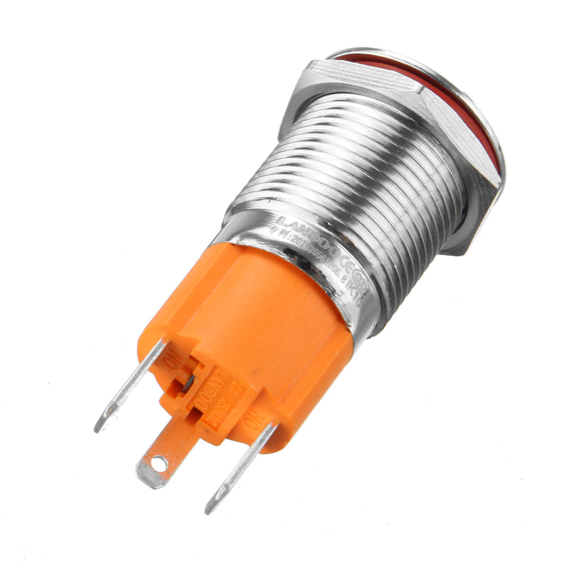 3000W 3 Pin Metal Latching Illuminated LED Switch Push Button Switch Waterproof Self-locking