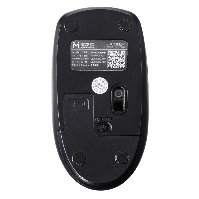 Maibenben 1200DPI 2.4G Wireless Gaming Mouse 3 Buttons Mute Mice For Office Worker Gamer