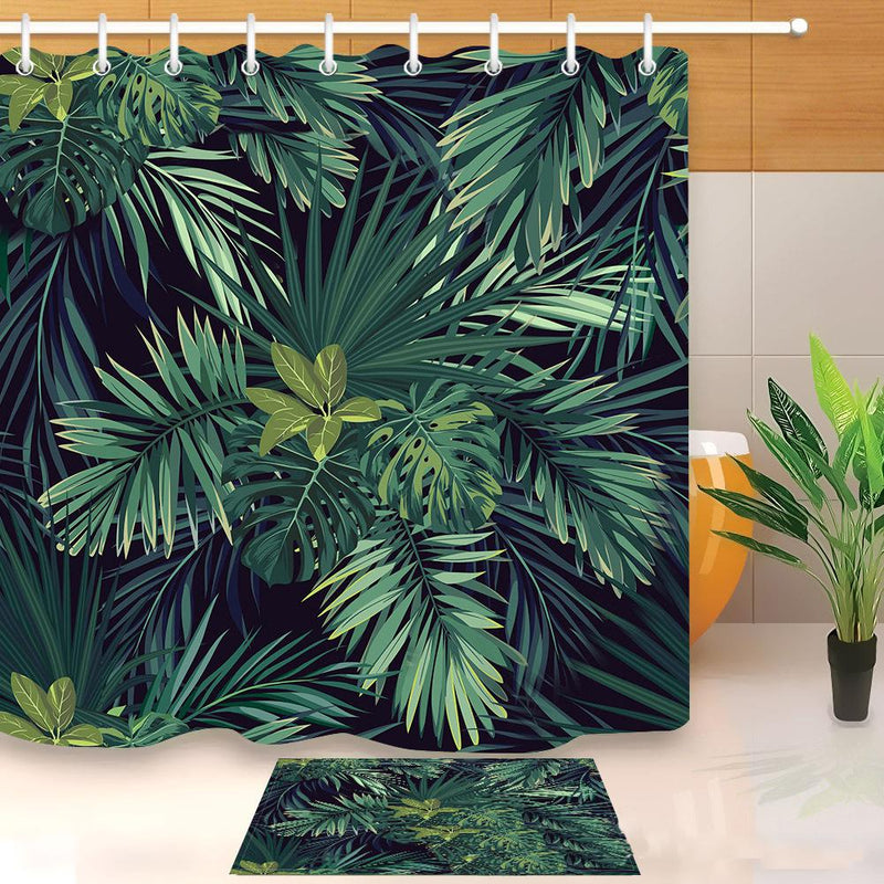 3D Banana Leaves Printing Waterproof Bathroom Shower Curtain
